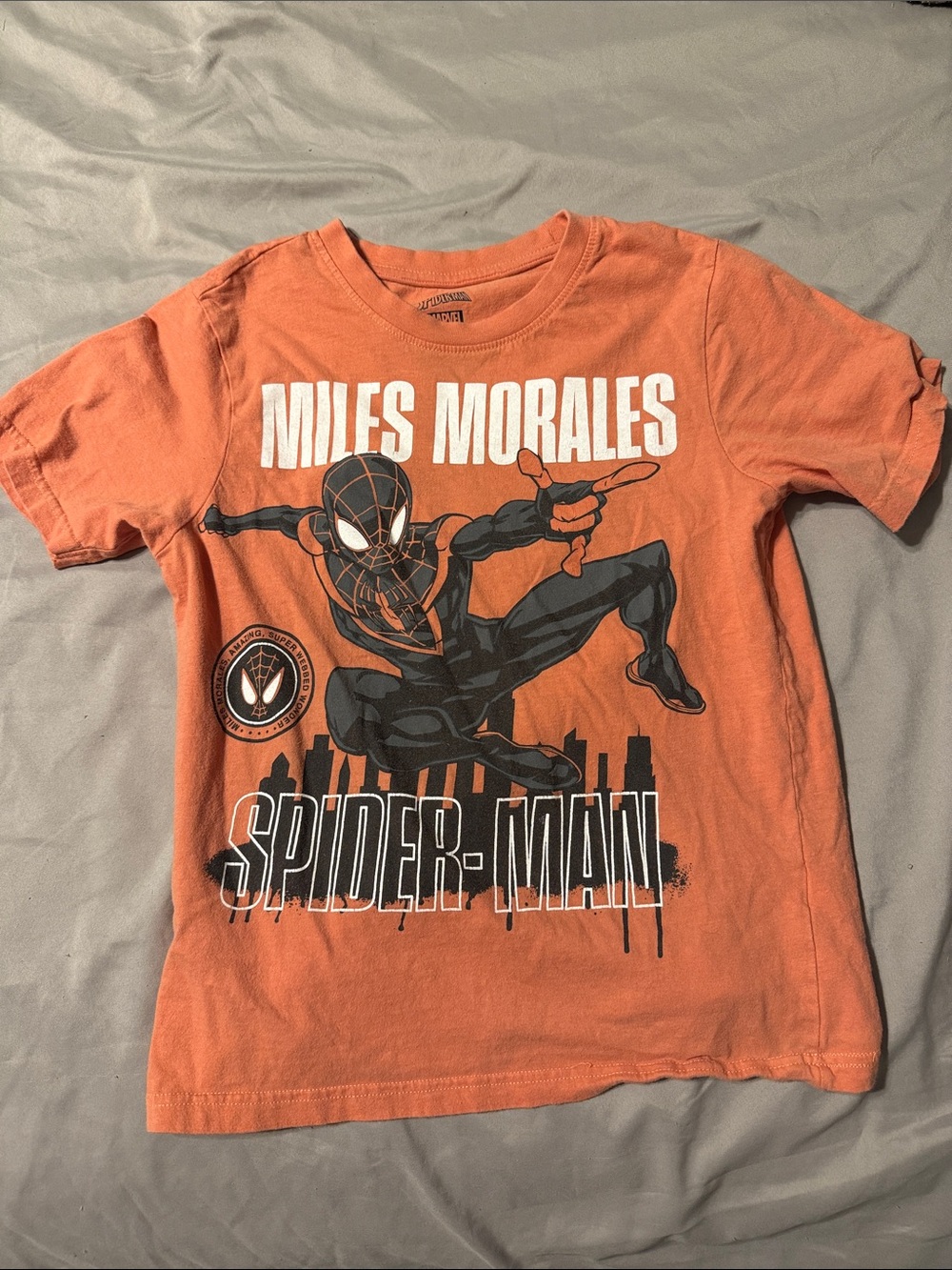 Marvel Miles Morales Orange Spider-Man Graphic Tee